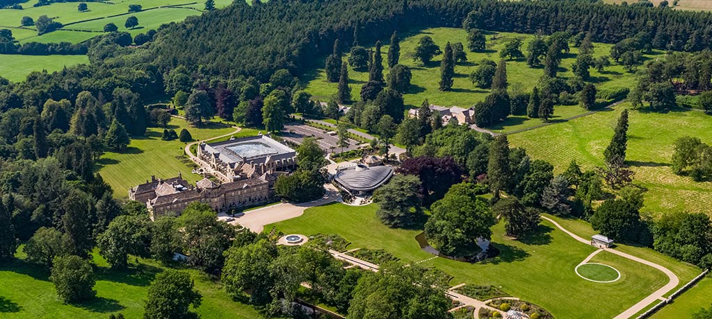 Europe UK Yorkshire Grantley Hall aerial view 