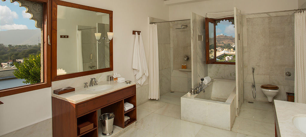 Asia India Rajasthan RAAS Devigarh Palace Suite Bathroom