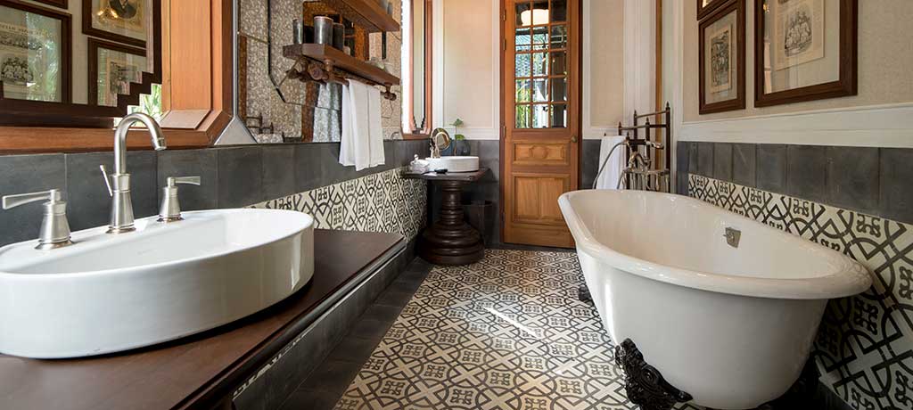 asia laos rosewood luang prabang riverside villa bathroom