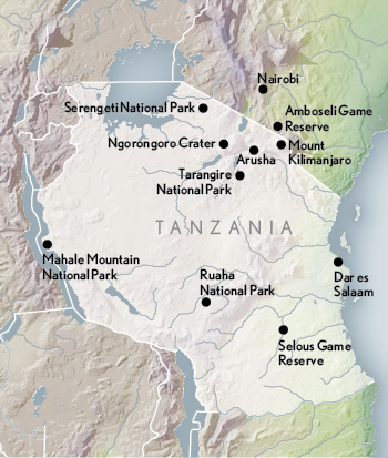 tanzania safari map