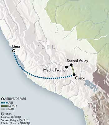Tailor Made Peru: Family Style Itinerary Map