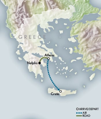 Tailor Made Greece: An Active Adventure Itinerary Map