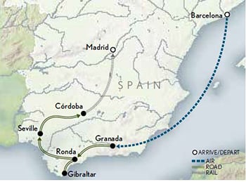 Spain: Seven Cities Itinerary Map