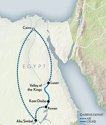 Private Egypt & the Nile Itinerary Map