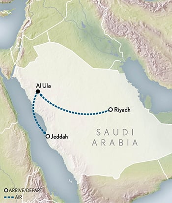 Tailor Made Saudi Arabia: The Desert Kingdom Itinerary Map
