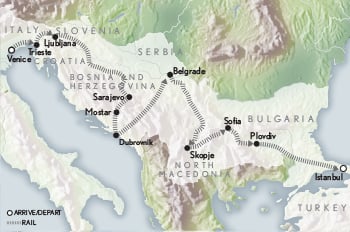 Balkan Explorer: Golden Eagle Danube Express Itinerary Map