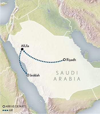 Saudi Arabia: A Kingdom Revealed Itinerary Map