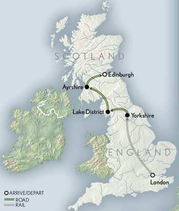 Tailor Made England & Scotland: Capitals & Country Splendors Itinerary Map