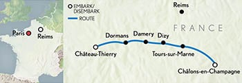 ‘Kir Royale’ - Marne River & Canal Latéral  la Marne Itinerary Map
