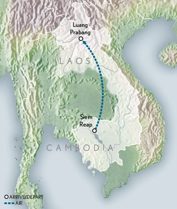 Short Escape: Cambodia & Laos Itinerary Map