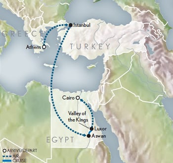 Wings Over the Ancient World Itinerary Map